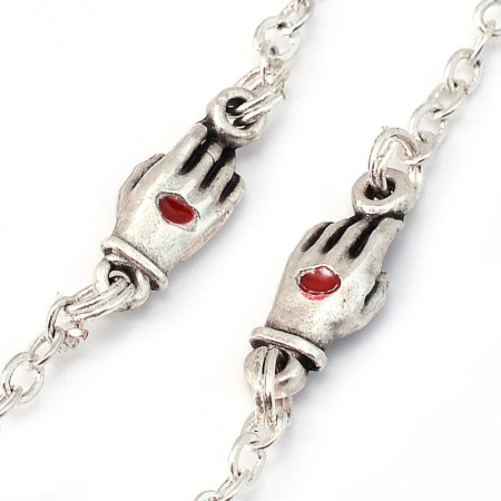 Chapelet De Padre Pio en verre Blanc et Argent