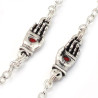 Chapelet De Padre Pio en verre Blanc et Argent