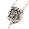 Chapelet De Padre Pio en verre Blanc et Argent