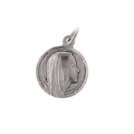 Medaglia della Vergine di profilo e dell'Apparizione di Lourdes 18 mm in metallo