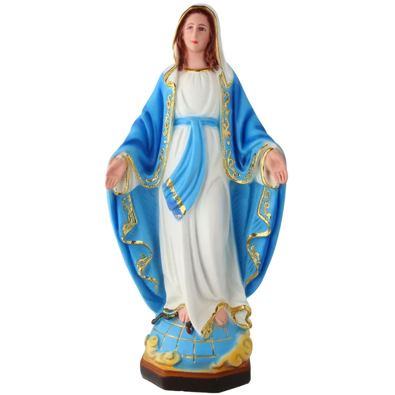 Statua della Vergine Miracolosa bianca 34 cm in resina