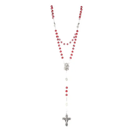 Chapelet de Sainte Thérèse avec perles roses en forme de coeur