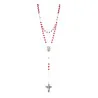 Chapelet de Sainte Thérèse avec perles roses en forme de coeur