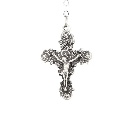 Chapelet de Sainte Thérèse avec perles roses en forme de coeur
