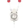 Chapelet de Sainte Thérèse avec perles roses en forme de coeur