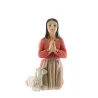 Statue de Bernadette et un mouton en résine colorée 12cm