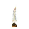 Statua di Fatima con mantello blu a fiori 18 cm