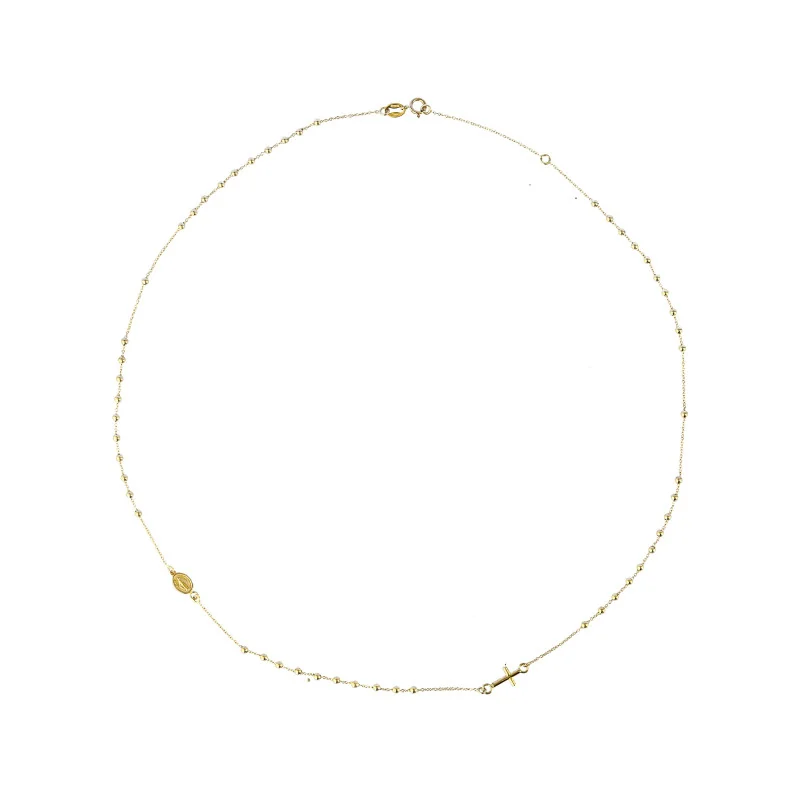 18-carat gold rosary necklace with Miraculous Medal