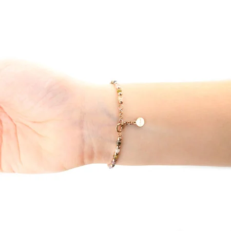 Bracelet avec médaille de la Vierge et pierres scintillantes