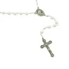 Chapelet de Lourdes en verre blanc avec croix trilobée