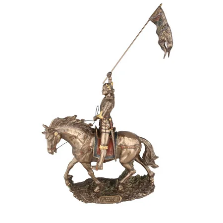 Statue de Sainte Jeanne d'Arc de 28cm en bronze coulé à froid