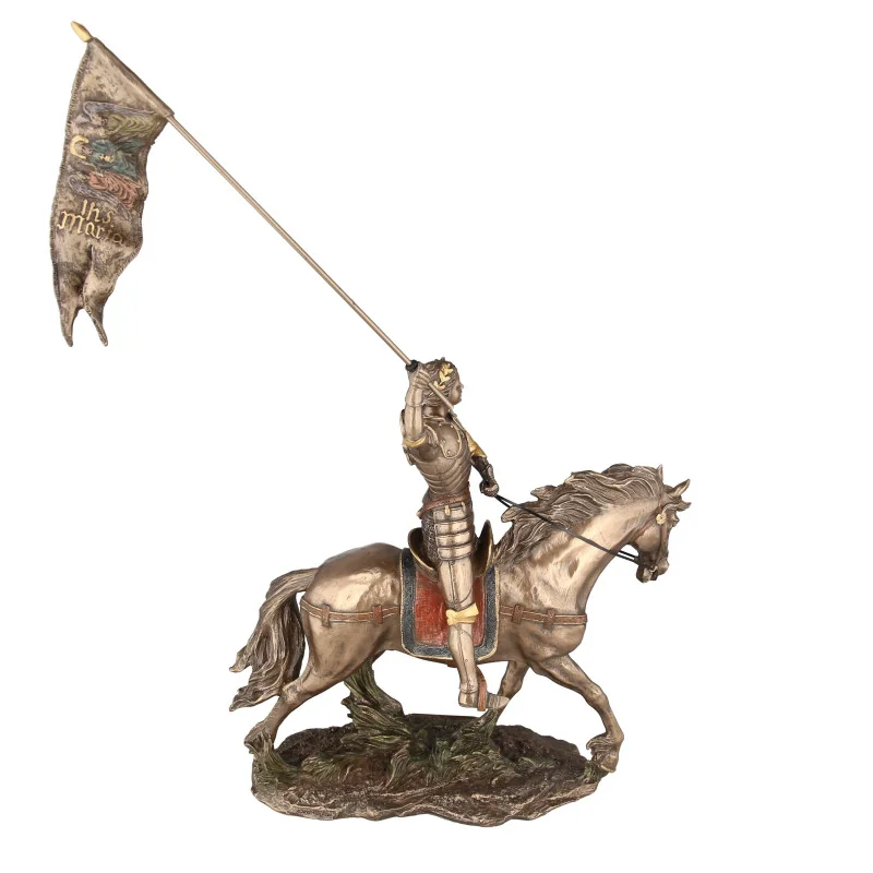 Statue de Sainte Jeanne d'Arc de 28cm en bronze coulé à froid