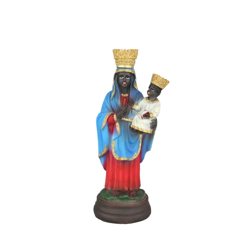 Statua di Santa Barbara Africa 20 cm dipinta a mano in resina