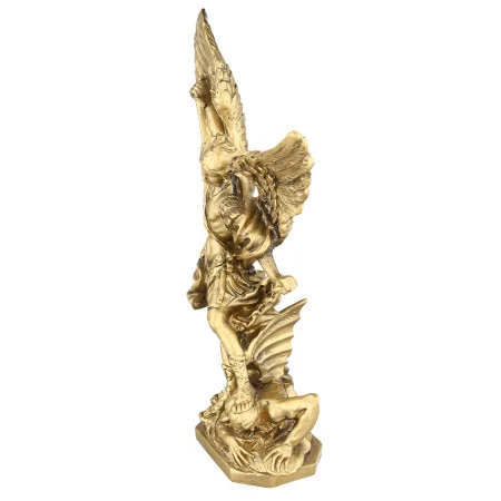 30 cm resin statue of Saint Michael in imitation bronze