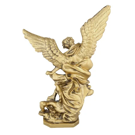 30 cm resin statue of Saint Michael in imitation bronze
