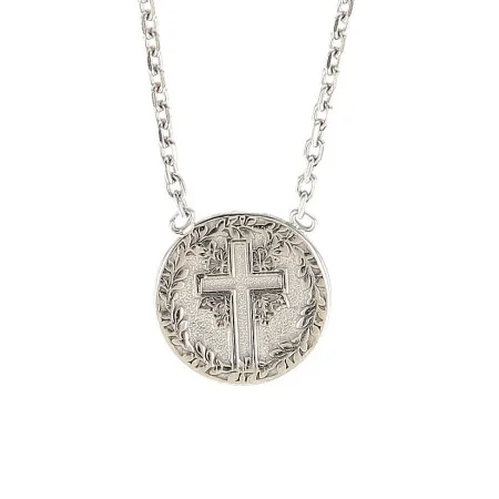 Parure en Argent médaille gravée d'une croix