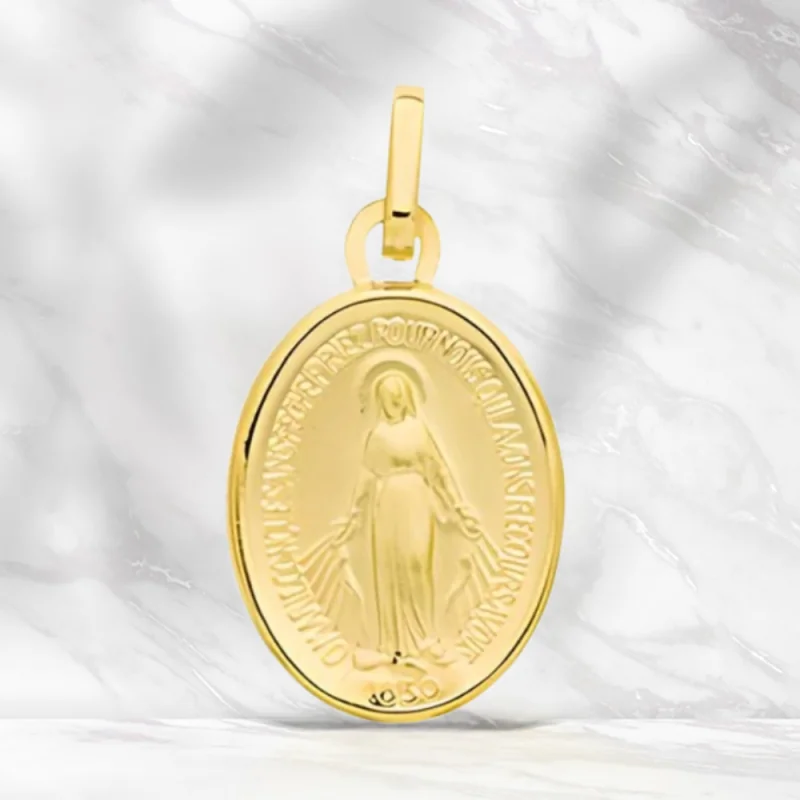 Médaille de la Vierge Miraculeuse en Or 9 Carats