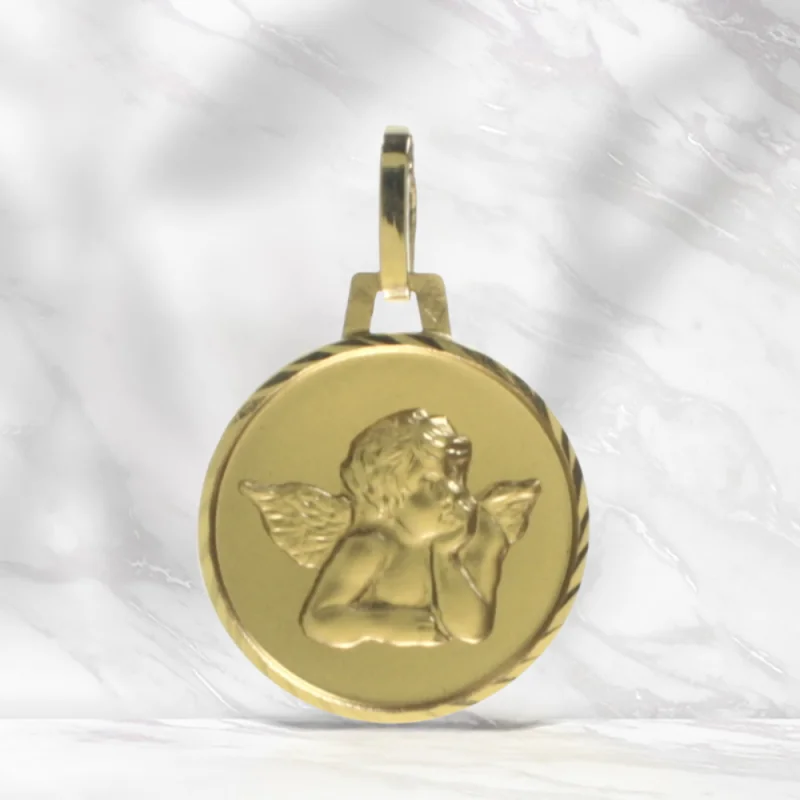 18-carat gold medal of Archangel Raphael, 14mm