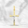 Two-tone cross with Christ in 9-carat white gold