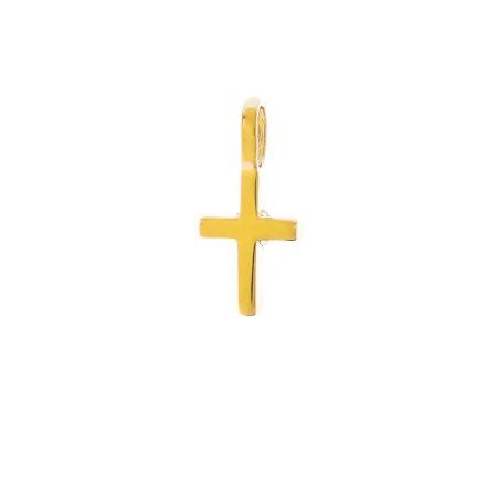 Pendentif croix plaqué or avec un strass
