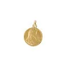 Medaglia in oro 18 carati della Vergine con Bambino 15 mm con incisione personalizzata