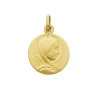 Medaglia della Madonna di profilo placcata in oro 18 mm con incisione personalizzata