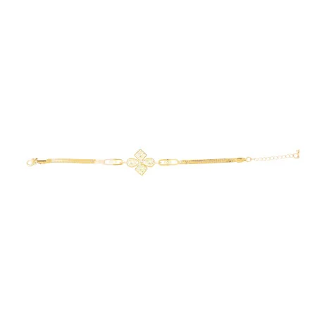 Bracciale placcato oro con croce di zirconi