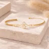 Bracciale placcato oro con croce di zirconi