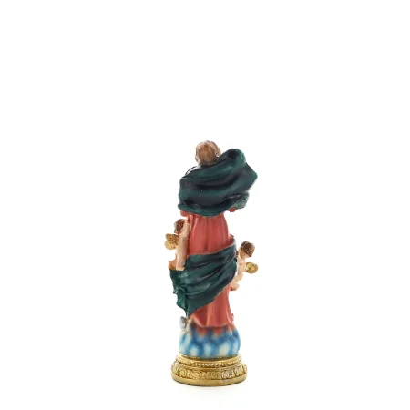 Statue de Marie qui défait les noeuds en résine colorée 11cm