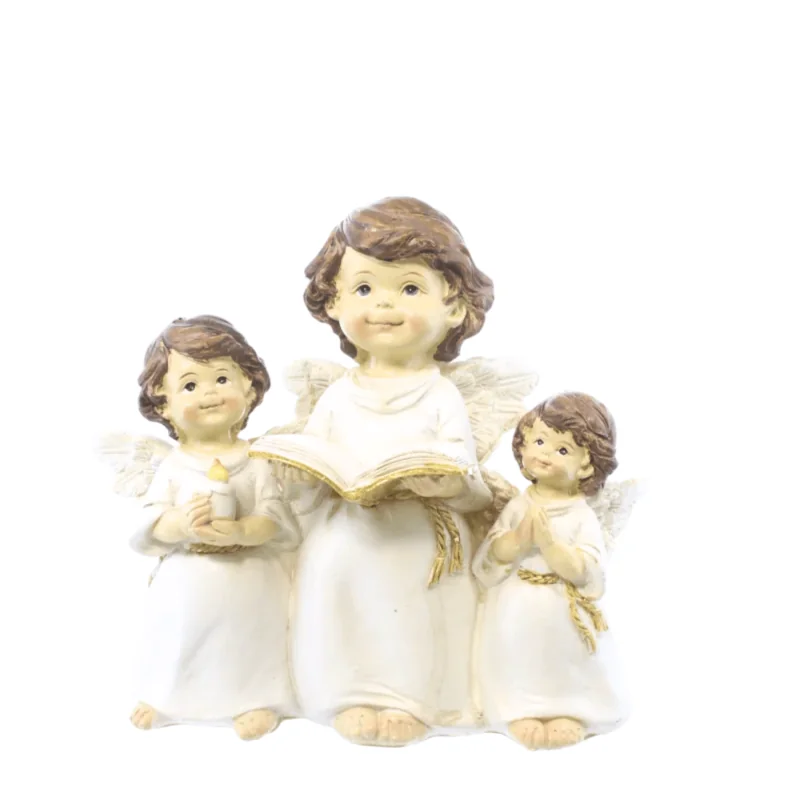 16cm resin statue of 3 decorated angels