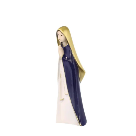 Statua della Madonna di Lourdes di 25 cm in resina e legno dorato