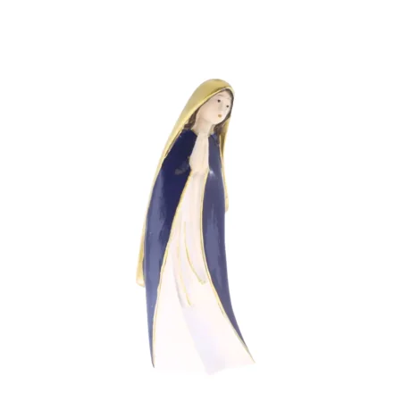 Statua della Madonna di Lourdes di 25 cm in resina e legno dorato