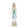 Statue Notre Dame de Lourdes en résine colorée avec paillettes dorées 30cm