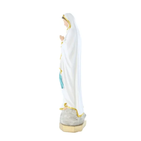 Statue Notre Dame de Lourdes en résine colorée avec paillettes dorées 30cm