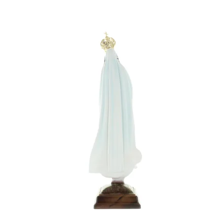 Statue Notre Dame de Fatima décorée de fleurs en résine de 24 cm
