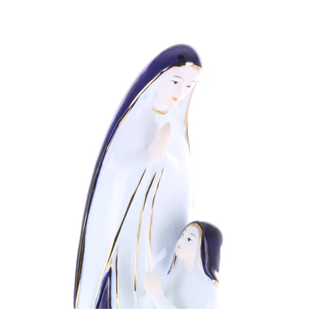 Statua Apparizione di Lourdes in porcellana colorata 17 cm