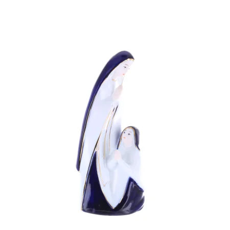 Statua Apparizione di Lourdes in porcellana colorata 17 cm