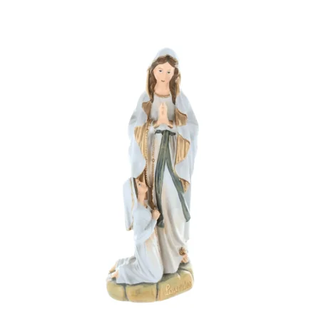 Statue Apparition de Lourdes 25cm style antique en résine