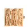 Triptyque de Notre Dame de Lourdes en bois massif 10x8cm