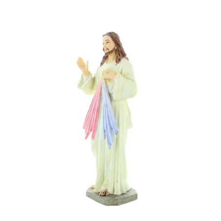 Statue de Jésus Miséricordieux en résine ivolite 21cm
