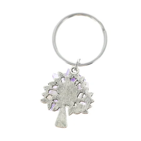 Porte clé arbre de vie avec éclats de pierre Lapis Lazulli