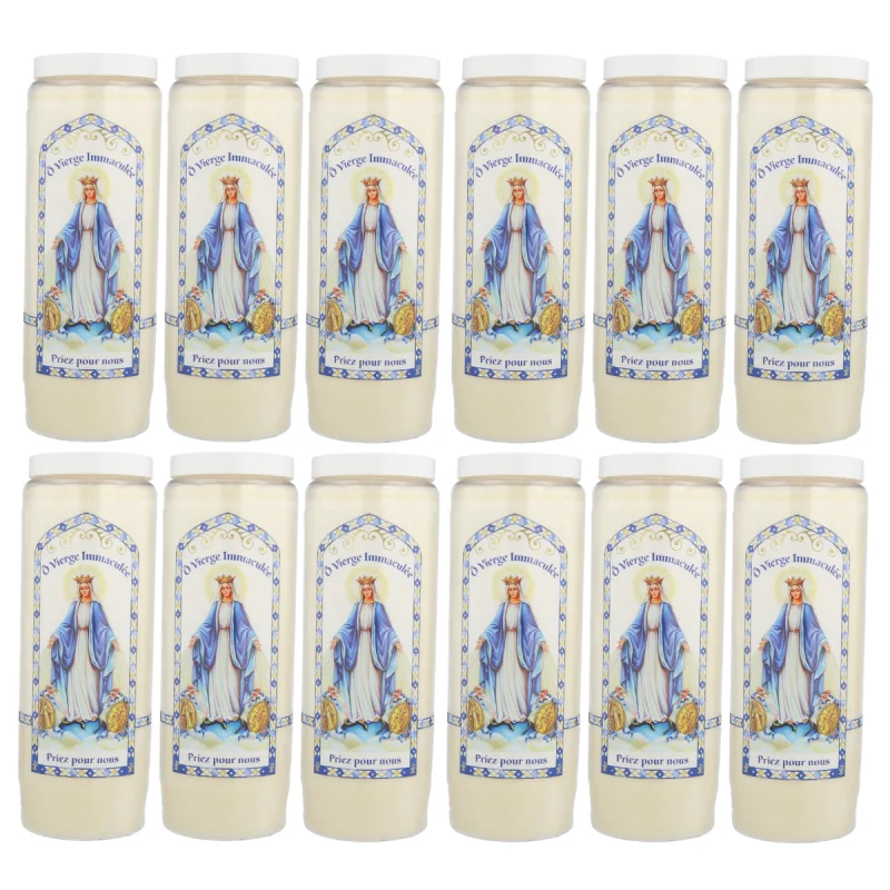Set di 12 candele Novena della Vergine Miracolosa 17,5 cm