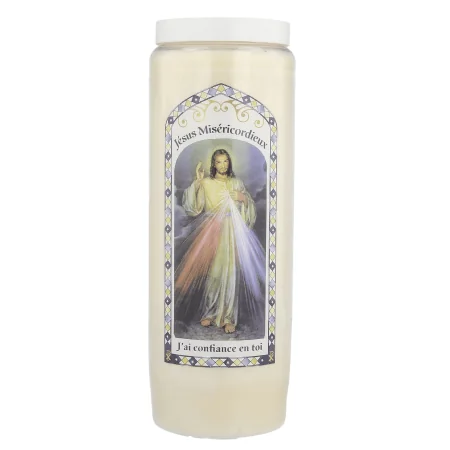 Set di 12 candele da novena Cristo Misericordioso 17,5 cm