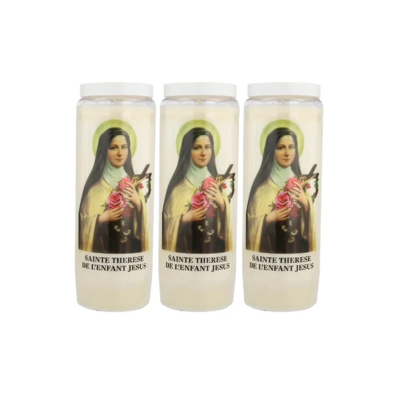 Set of 3 Novena Candles Saint Theresa 17,5 cm