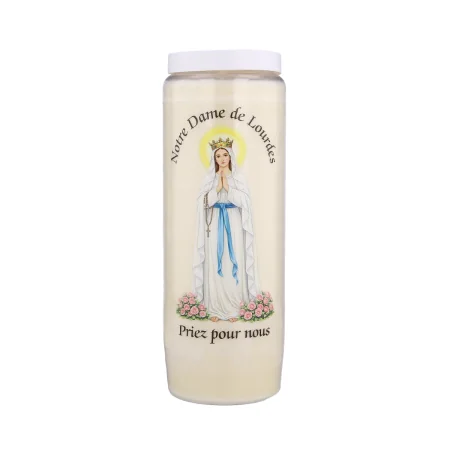 Lot de 12 Bougies Neuvaine Notre Dame de Lourdes 17.5cm