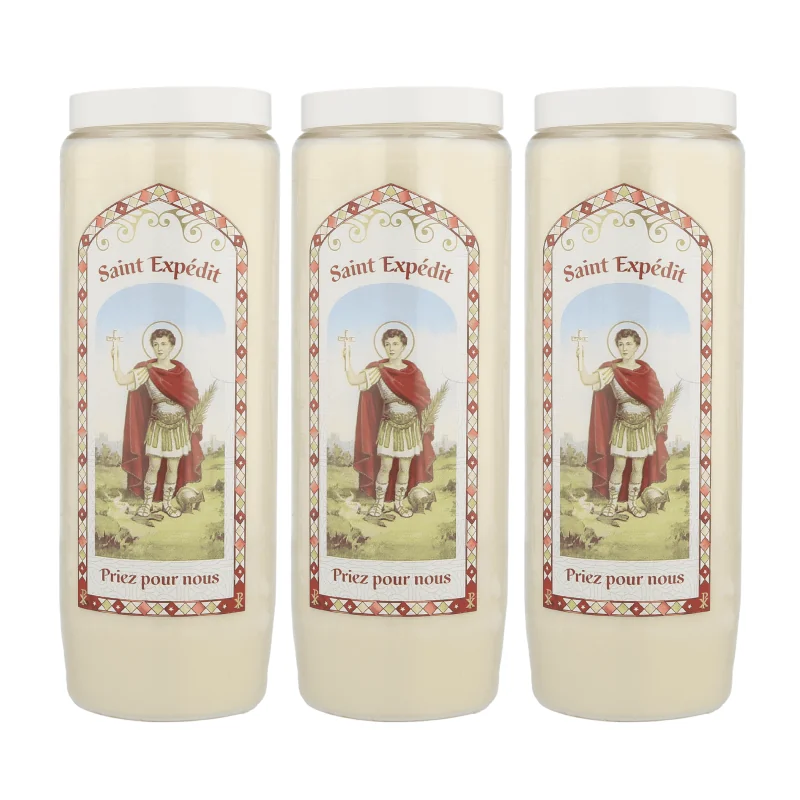 Set of 3 Novena Candles Saint Expedit