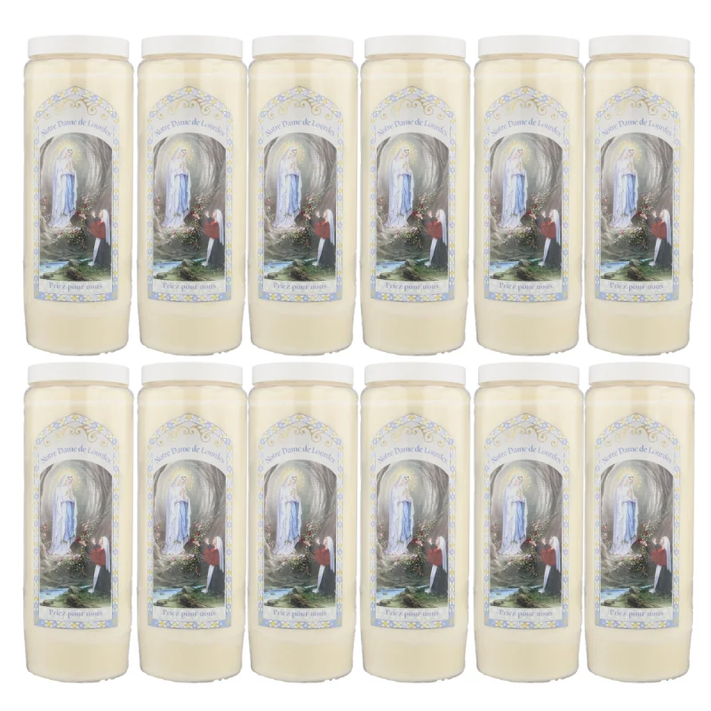 Set of 12 Novena candles Apparition of Lourdes - 17,5 cm