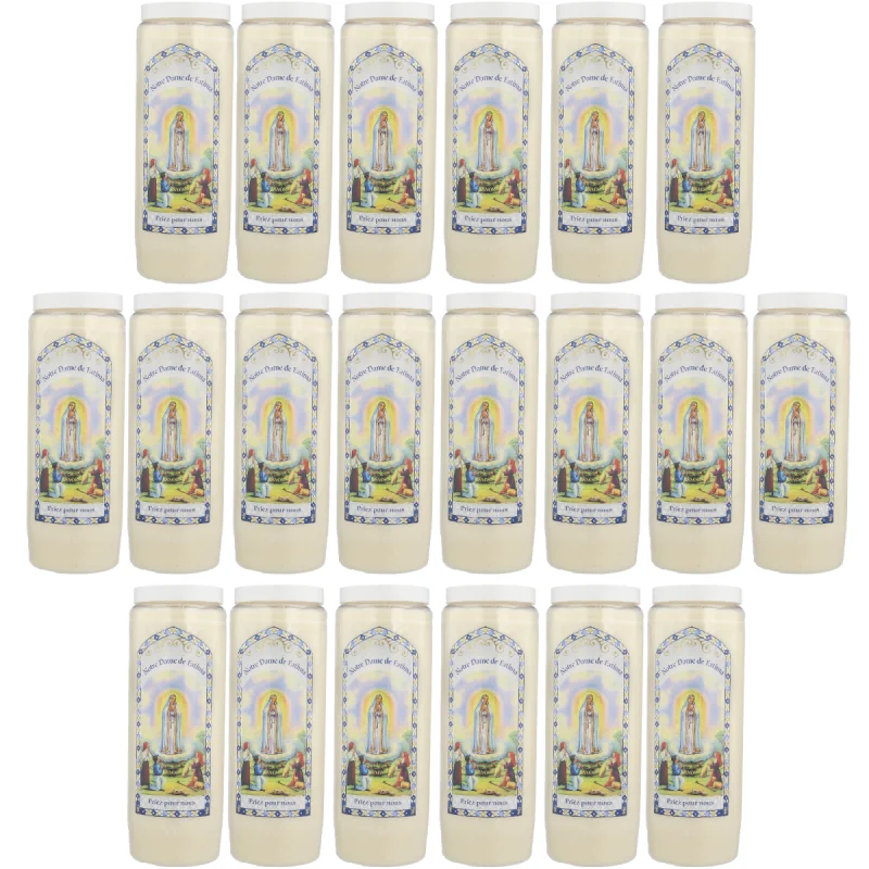 Set of 20 Novena Candles Our Lady of Fatima 17,5cm