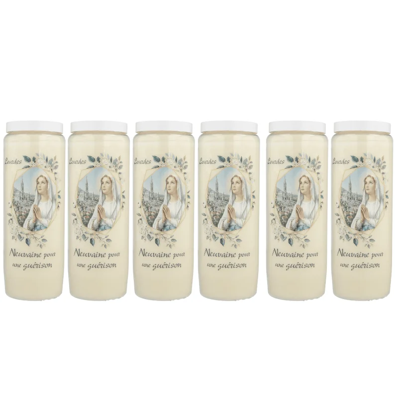 Set di 6 candele Novena per la guarigione 17,5 cm