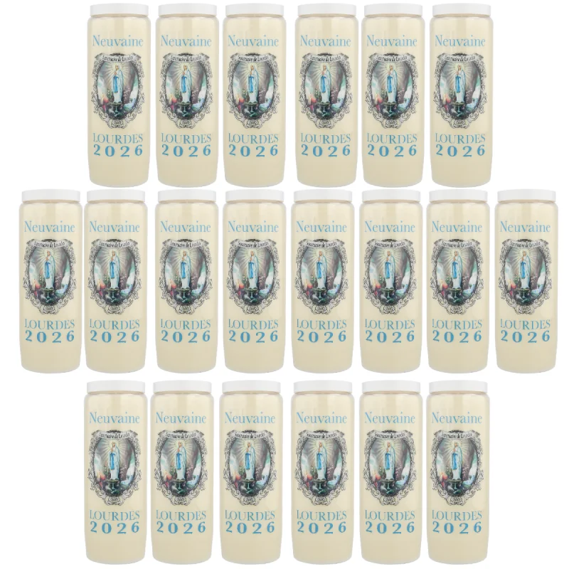 Set di 20 Candele di Novena di Lourdes 2026 17,5cm